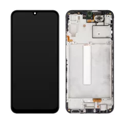   Samsung A256 Galaxy A25 5G fekete gyári LCD kijelző érintővel és kerettel (GH82-33214A)