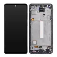   Samsung A525 / A526 Galaxy A52 4G / 5G (2020) fekete gyári LCD kijelző érintővel és kerettel (GH82-25524A)