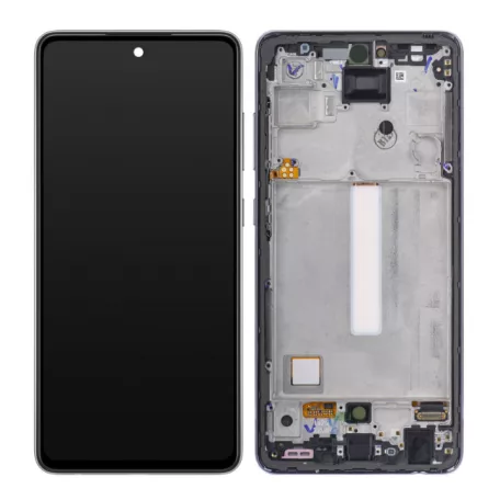 Samsung A525 / A526 Galaxy A52 4G / 5G (2020) fekete gyári LCD kijelző érintővel és kerettel (GH82-25524A)