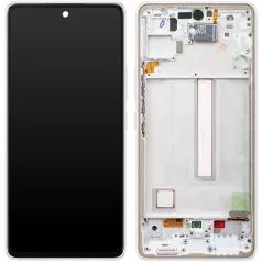   Samsung A536 Galaxy A53 5G fehér gyári LCD kijelző érintővel és kerettel (GH82-28024B)