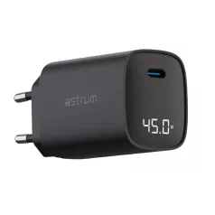   Astrum Watz 45L hálózati GaN töltő 1X Type-C, 45W, PD, 3A, fekete