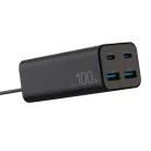 Astrum Watz 100G univerzális hálózati GaN töltő 2X Type-C 2X USB-A csatlakozóval fekete 100W