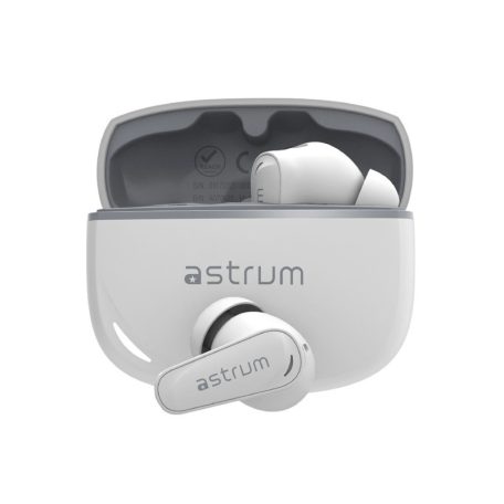 Astrum DUOZ ENC10 TWS Bluetooth V5.4 zajszűrős headset 4 mikrofonnal, USB-C töltőtokkal, fehér
