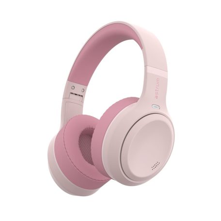 Astrum Ease Drift sztereó bluetooth 6.0 ANC aktív zajszűrős fejhallgató beépített mikrofonnal pink