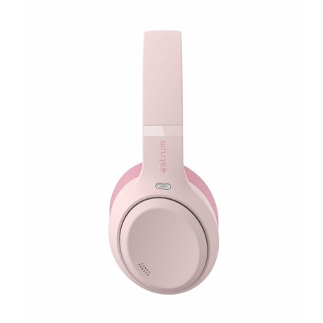 Astrum Ease Drift sztereó bluetooth 6.0 ANC aktív zajszűrős fejhallgató beépített mikrofonnal pink