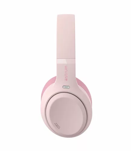 Astrum Ease Drift sztereó bluetooth 6.0 ANC aktív zajszűrős fejhallgató beépített mikrofonnal pink