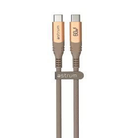   Astrum VerveMesh VMCC60 Type-C - Type-C szövetbevonatos adatkábel, 2.0M arany