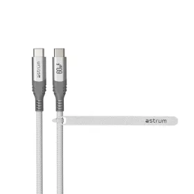   Astrum VerveMesh VMCC60 Type-C - Type-C szövetbevonatos adatkábel, 2.0M fehér