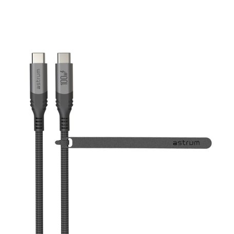 Astrum VerveMesh VMCC100 Type-C - Type-C szövetbevonatos adatkábel 5A, 1.2M szürke