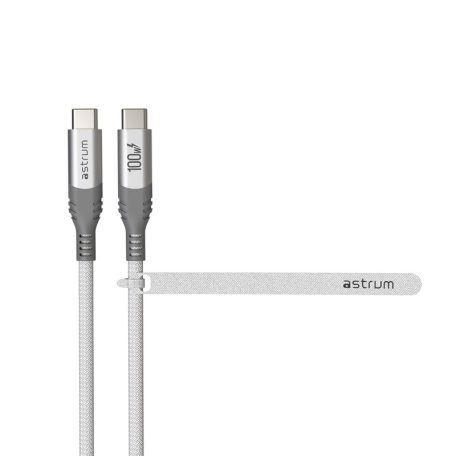 Astrum VerveMesh VMCC100 Type-C - Type-C szövetbevonatos adatkábel 5A, 1.2M fehér
