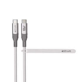   Astrum VerveMesh VMCC100 Type-C - Type-C szövetbevonatos adatkábel 5A, 2.0M fehér