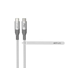   Astrum VerveMesh VMCC240 Type-C - Type-C szövetbevonatos adatkábel, 2.0M fehér