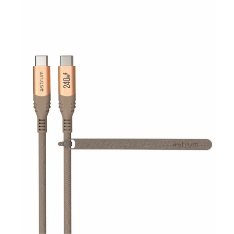 Astrum VerveMesh VMCC240 Type-C - Type-C szövetbevonatos adatkábel, 3.0M arany