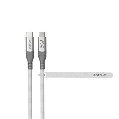   Astrum VerveMesh VMCC240 Type-C - Type-C szövetbevonatos adatkábel, 3.0M fehér