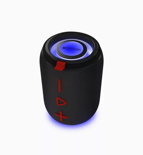 Astrum SP110 hordozható TWS Bluetooth hangszóró FM rádióval, micro SD, AUX, USB, 10W, fekete