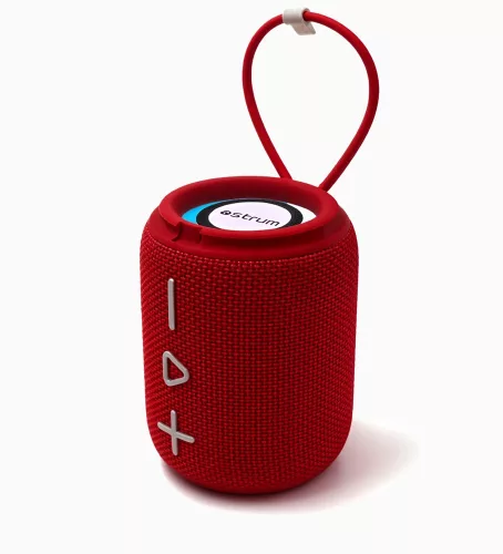 Astrum SP110 hordozható TWS Bluetooth hangszóró FM rádióval, micro SD, AUX, USB, 10W, piros