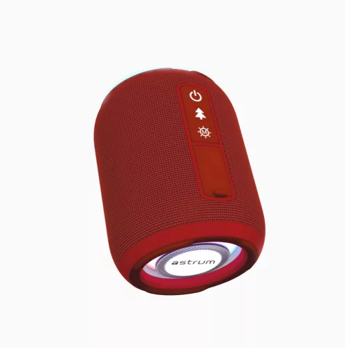 Astrum SP110 hordozható TWS Bluetooth hangszóró FM rádióval, micro SD, AUX, USB, 10W, piros