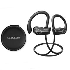   Letscom U8L Bluetooth 5.0 sztereó sport fekete headset prémium tokkal