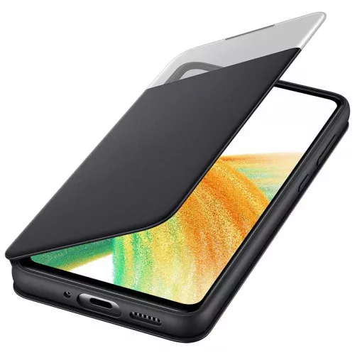 Samsung Clear View (EF-EA336PBEGEE) A336 Galaxy A33 5G oldalra nyíló mágneses könyvtok fekete