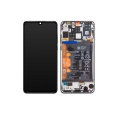   Huawei P40 Lite fekete gyári LCD kijelző érintővel és kerettel HB486586ECW gyári akkumulátorral