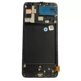   Samsung A705 Galaxy A70 (2019) fekete LCD kijelző érintővel és kerettel (Oled, small size)