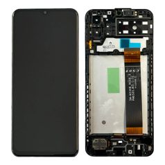   Samsung A137F Galaxy A13 4G fekete gyári LCD kijelző érintővel és kerettel