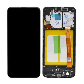  Samsung A202 Galaxy A20e (2019) fekete gyári LCD kijelző érintővel és kerettel