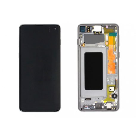 Samsung G973F Galaxy S10 fekete gyári LCD kijelző érintővel és kerettel