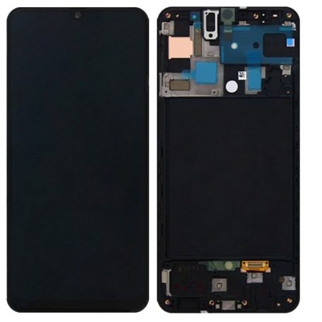 Samsung A505 Galaxy A50 (2019) fekete gyári LCD kijelző érintővel és kerettel