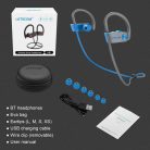 Livikey U8I Bluetooth 5.0 sztereó sport kék-szürke headset prémium tokkal