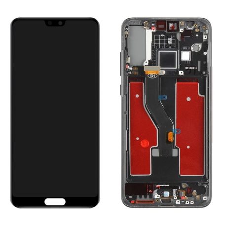 Huawei P20 Pro fekete LCD kijelző érintővel és kerettel (OLED)