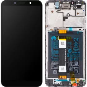   Huawei Y5P (2020) fekete gyári LCD kijelző érintővel HB405979ECW gyáir akkumulátorral