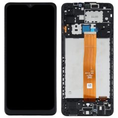   Samsung A125 Galaxy A12 fekete LCD kijelző érintővel és kerettel