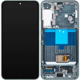   Samsung SM-S901 Galaxy S22 (2022) zöld gyári LCD kijelző érintővel és kerettel