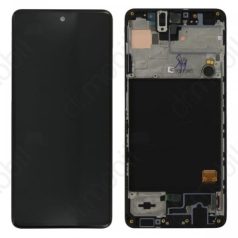   Samsung A515 Galaxy A51 (2020) fekete LCD kijelző érintővel és kerettel (INCELL)