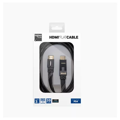 BigBen fonott lapos HDMI kábel 3.0 méter dobozban fekete