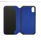 BeetleCase Folio Wallet Apple iPhone X oldalra nyíló mágneses bőr tok fekete-kék