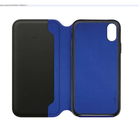 BeetleCase Folio Wallet Apple iPhone XS Max (6.7) oldalra nyíló mágneses bőr tok fekete-kék