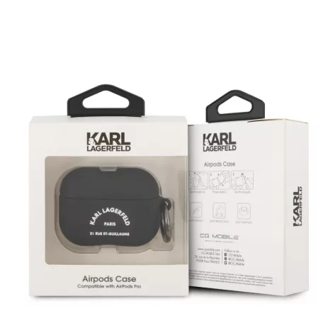 Karl Lagerfeld Rue St Guillaume Apple Airpods Pro szilikon tok fekete (KLACAPSILRSGBK)