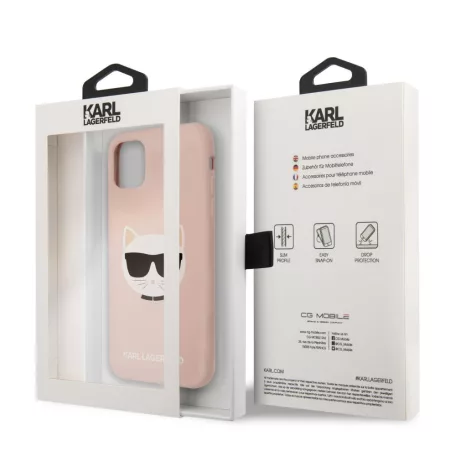 Karl Lagerfeld Choupette Apple iPhone 11 (6.1) 2019 hátlapvédő tok pink (KLHCN61SLCHLP)