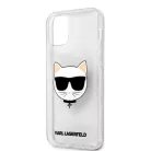 Karl Lagerfeld Choupette Head Apple iPhone 12 / 12 Pro 2020 (6.1) Glitter hátlapvédő tok ezüst (KLHCP12MCHTUGLS)