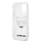Karl Lagerfeld Choupette Head Apple iPhone 12 / 12 Pro 2020 (6.1) Glitter hátlapvédő tok ezüst (KLHCP12MCHTUGLS)