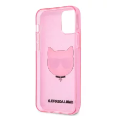   Karl Lagerfeld Choupette Apple iPhone 12 Pro Max 2020 (6.7) glitteres hátlapvédő tok pink (KLHCP12LCHTUGLP)