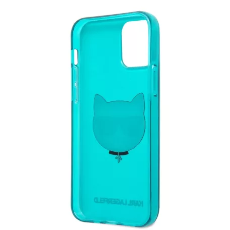 Karl Lagerfeld Choupette Apple iPhone 12 / 12 Pro 2020 (6.1) hátlapvédő tok Fluo Blue (KLHCP12MCHTRB)