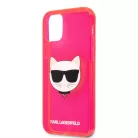 Karl Lagerfeld Choupette Apple iPhone 12 / 12 Pro 2020 (6.1) hátlapvédő tok Fluo Pink (KLHCP12MCHTRP)