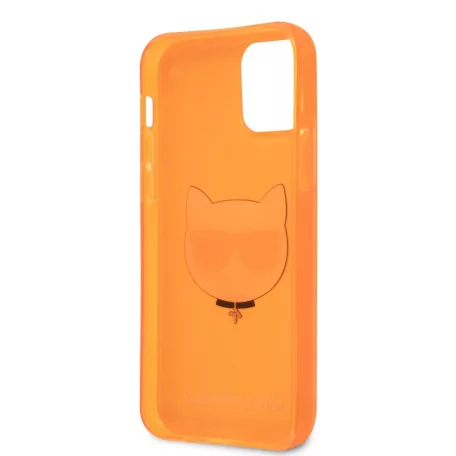 Karl Lagerfeld Choupette Apple iPhone 12 Pro Max 2020 (6.7) hátlapvédő tok Fluo Orange (KLHCP12LCHTRO)