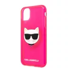 Karl Lagerfeld TPU Choupette Apple iPhone 11 (6.1) 2019 hátlapvédő tok Fluo Pink (KLHCN61CHTRP)