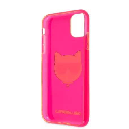 Karl Lagerfeld TPU Choupette Apple iPhone 11 (6.1) 2019 hátlapvédő tok Fluo Pink (KLHCN61CHTRP)