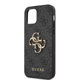   Guess Apple iPhone 12 / 12 Pro 2020 (6.1) PU 4G Metal Logo Case hátlapvédő tok fekete (GUHCP12M4GMGGR)