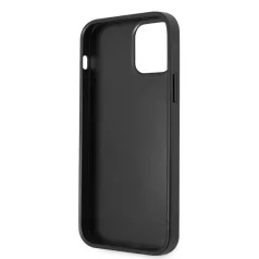   Guess Apple iPhone 12 / 12 Pro 2020 (6.1) PU 4G Metal Logo Case hátlapvédő tok fekete (GUHCP12M4GMGGR)